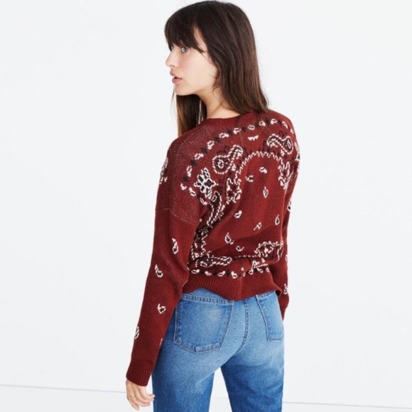 NWOT Madewell bandana paisley pullover - Picture 2 of 6
